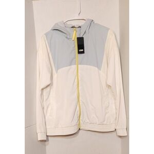 LCKR Kids Colorblock Windbreaker Jacket Light Blue White Yellow Zip XL TG NEW